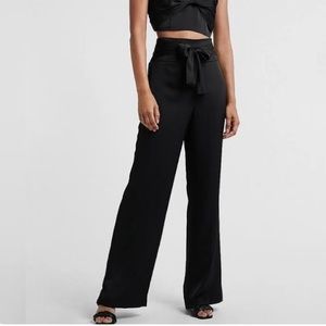 EXPRESS wide leg satin High-Rise Pants